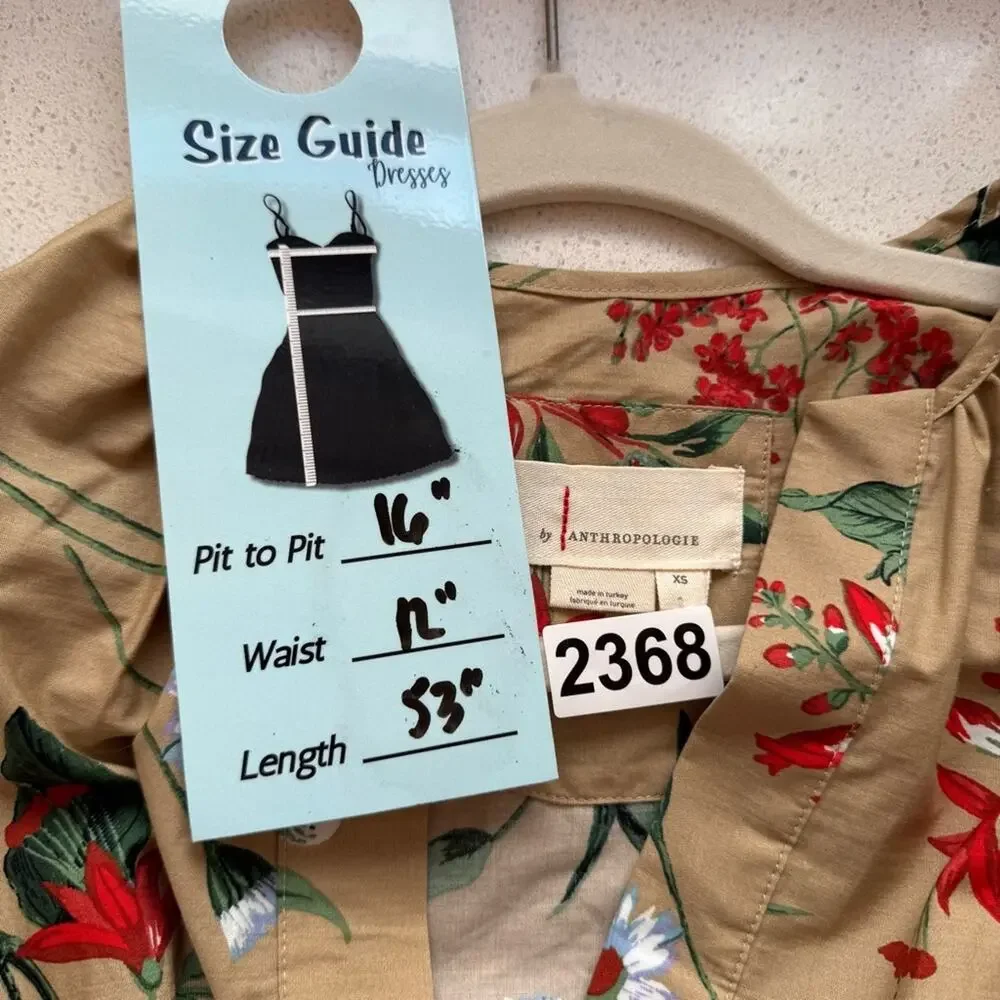 Anthro Somerset Khaki Floral Dress - Picture 7 of 7